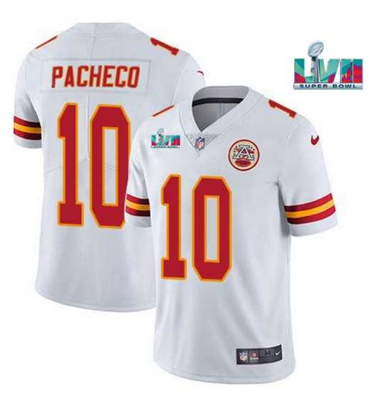 Men & Women & Youth Kansas City Chiefs #10 Isiah Pacheco White Super Bowl LVII Patch Vapor Untouchable Limited Stitched Jersey